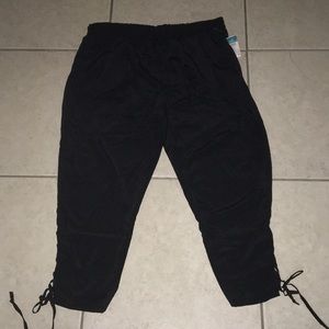 Black polyester pants